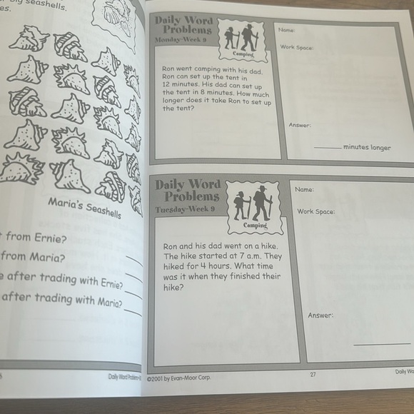 Daily Word problems, math grade 3 common core book - Picture 3 of 3